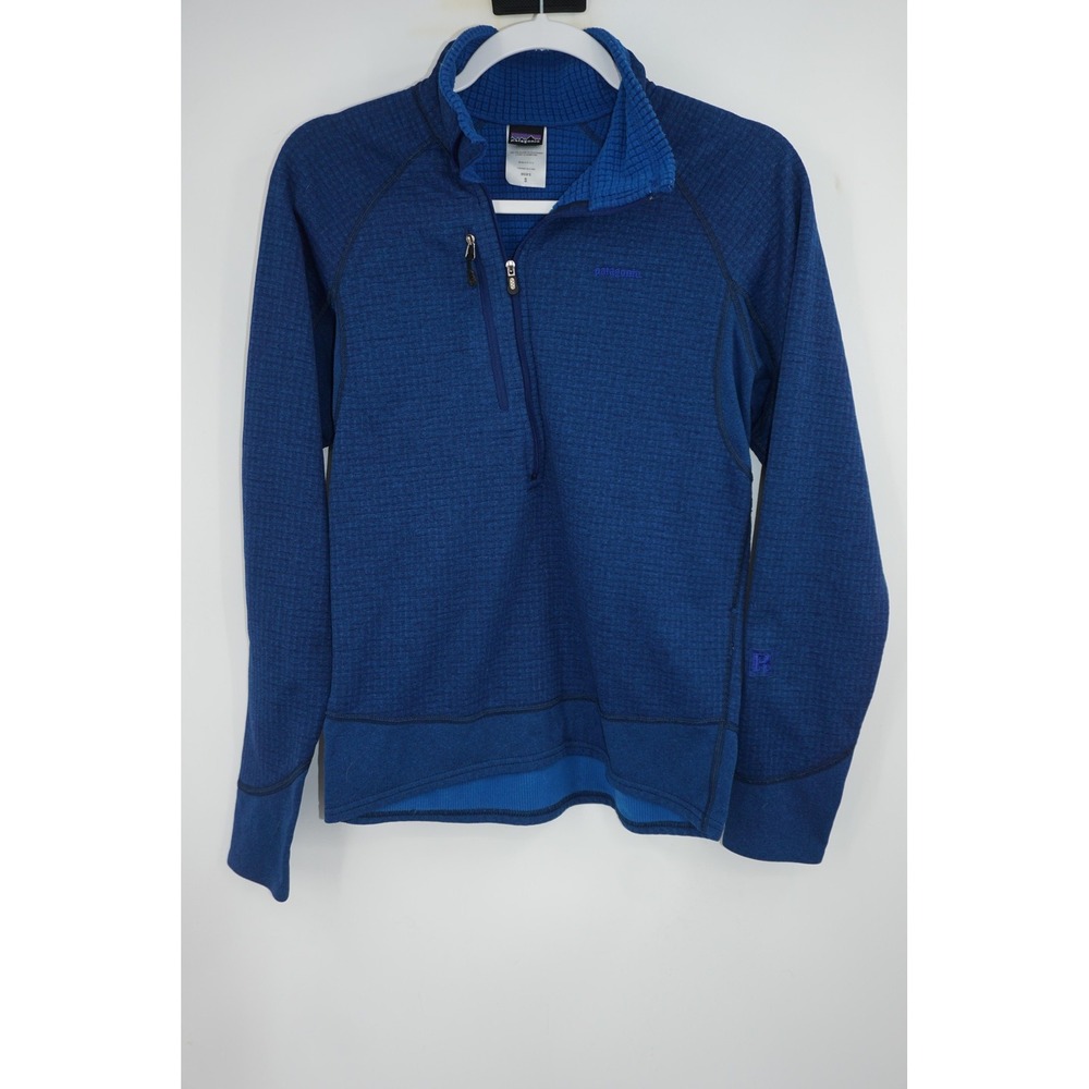 Patagonia Regulator R1 Flash Pullover Sweater Mens Small Blue Polartec USA